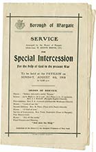 Service of Intercession August 1918 | Margate History